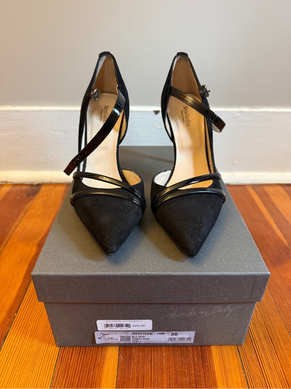Nero Giardini Black Pointed Toe Pumps